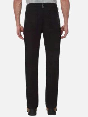 CAT Caterpillar Men's Fleece Lined Canvas Work Pants Straight Leg Black 36x30